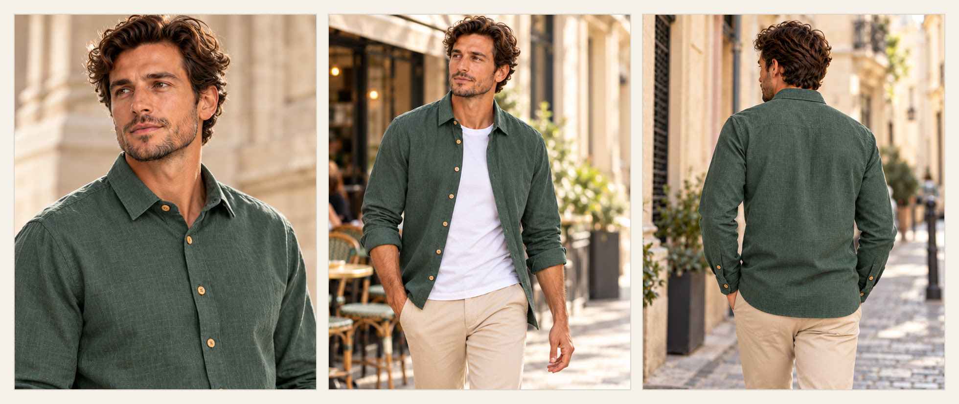 Chemise chanvre fabrique en france vert sylverstre PangoLin 3